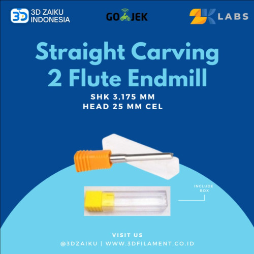 CNC Router 2 Flute Straight Carving 3,175 SHK 3,175 mm Head 25 mm CEL